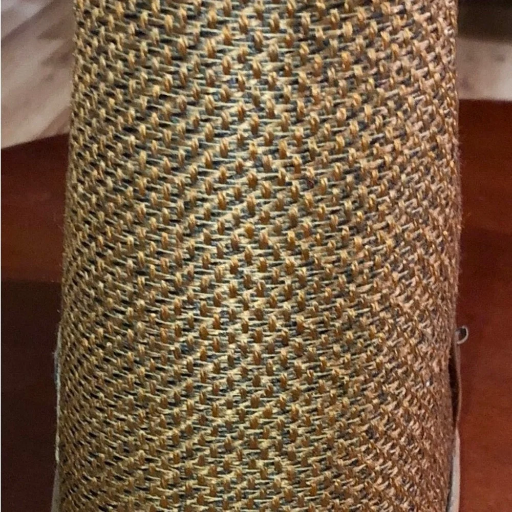 Woven vintage hardbody Brown bucket Tote Bag with Horse Motif